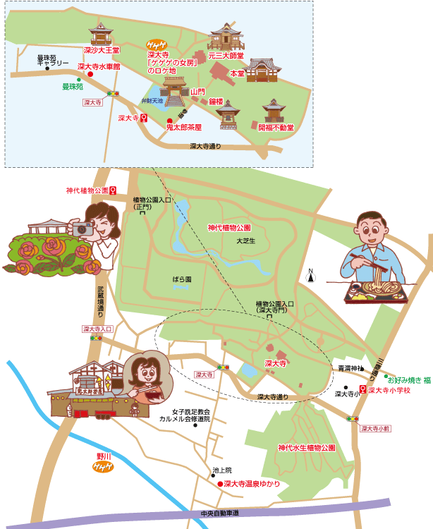深大寺周辺マップ