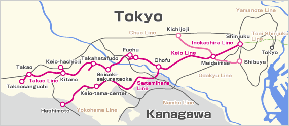 京王線・井の頭線路線図