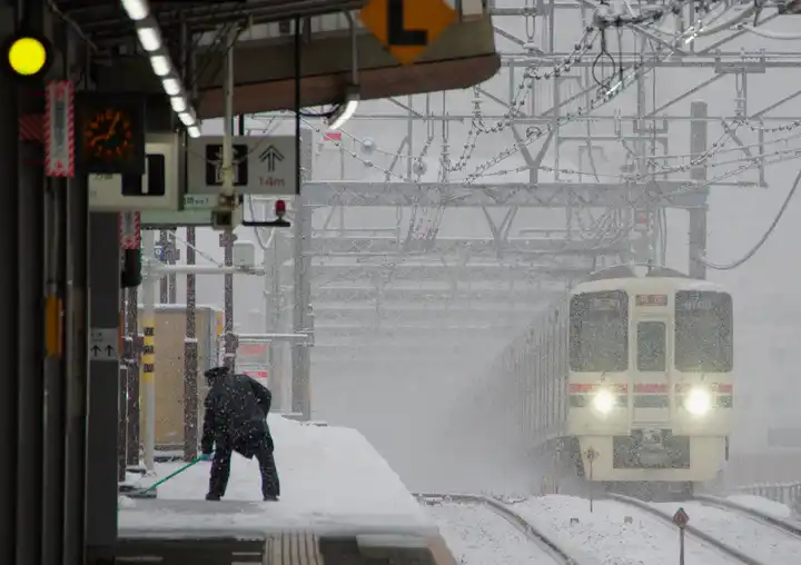 雪の降った朝の写真