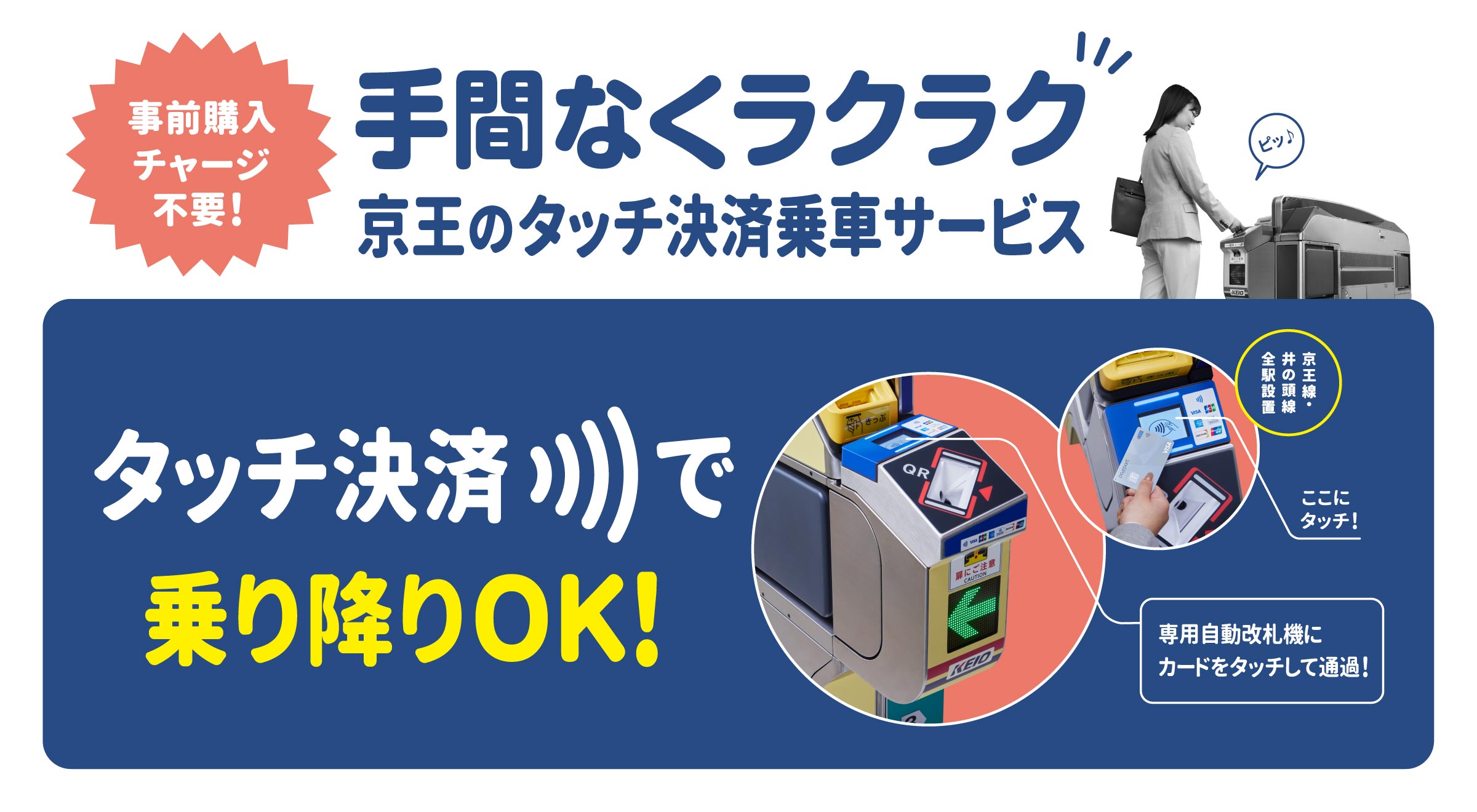 手間なくラクラク　京王のタッチ決済乗車サービス
