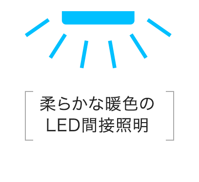 柔らかな暖色のLED間接照明