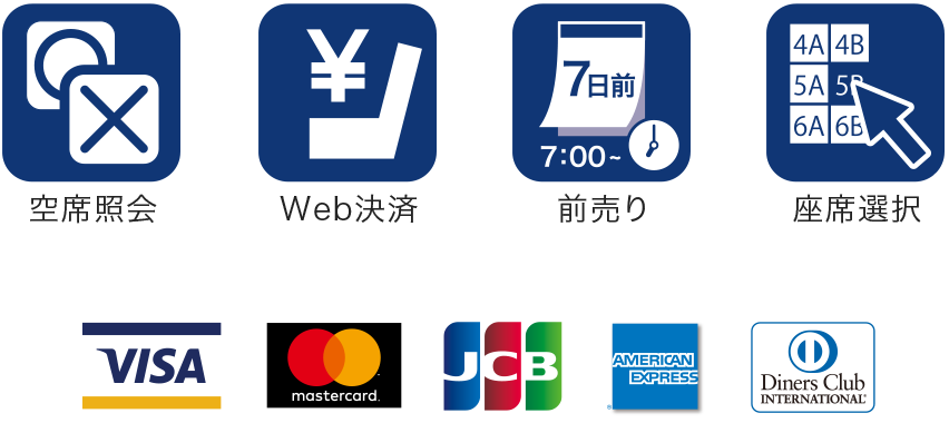 空席照会 | Web決済 | 前売り | 座席選択